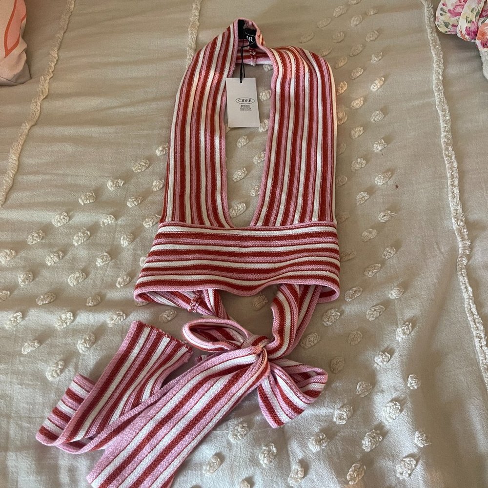 Cider Stripped Halter Top